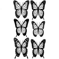 Obraz premium Symmetrical Butterfly Silhouettes