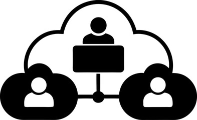 Cloud Folder with Multiple Users Icon