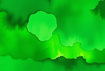 Fototapeta premium Lush, vibrant green watercolor wash with textured organic details, tone, abstract