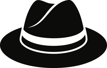Fedora Hat Silhouette Black and White