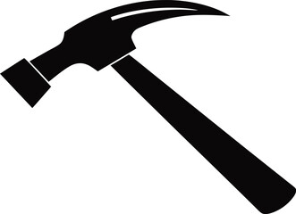 Hammer Tool Silhouette Black and White Vector