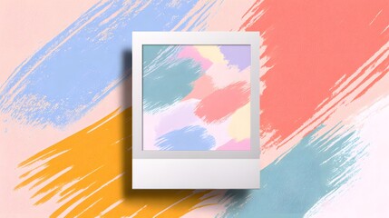 Pastel colors frame art with brushstrokes create a vibrant and inviting design element for various projects.