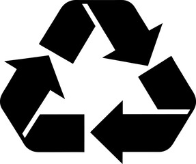 Recycle Symbol Silhouette Black and White