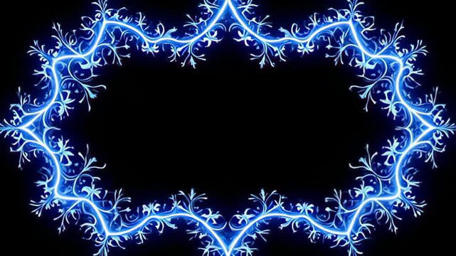 axerophthol striking Fractal abut shot dilate indium recursive grommet beams colors of glowing tweed and cryptical indigo, with gossamer beam stream that beat rhythmically, capsulise the