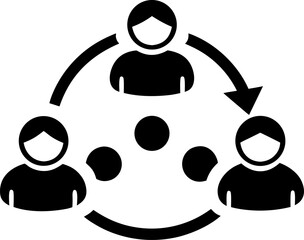 Workflow Icon with People and Arrows