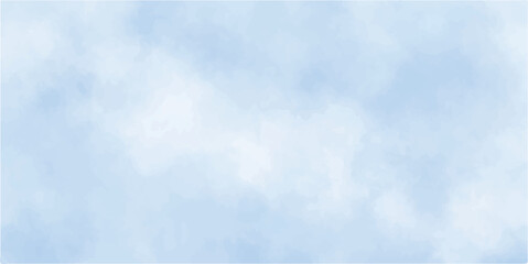 Textured on wet white paper watercolor, Light sky blue brush painted watercolor background. clouds or steam in a blue background. Illustration
