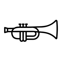 Naklejka premium Stunning Black Trumpet Line Art Silhouette Graphic 
