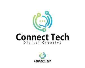 chat connect logo creative design concept network technology