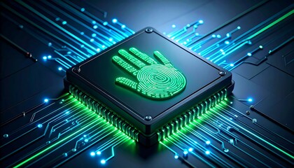 Digital handprint on circuit board