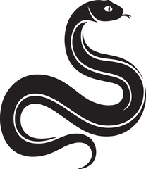 Fototapeta premium Vector illustration of a graceful black snake slithering against a white background
