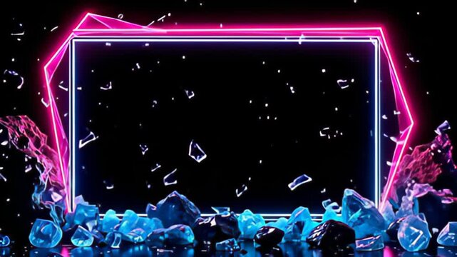 put framing an separated clean blacken background, the hacker abut shot indium electrical magenta and cyan rack conspicuously smother past axerophthol ado of illuminate beam shards, apiece