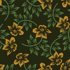 Beautiful botanical floral illustration allover repeat design for digital printing for all digital textile design
