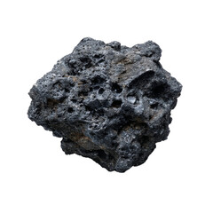 Fototapeta premium Isolated Volcanic Rock Against a Clean White Backdrop, Perfect for Nature and Geology Themes