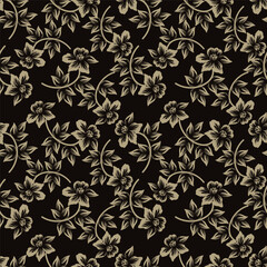 Beautiful botanical floral illustration allover repeat design for digital printing for all digital textile design
