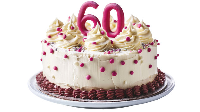 Celebratory cake with pink decorations for a milestone birthday party in a joyful atmosphere