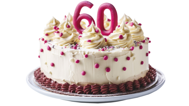 Celebratory cake with pink decorations for a milestone birthday party in a joyful atmosphere - Powered by Adobe