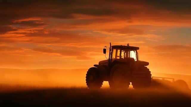 _Attractor silhouette against a burning sunset sky