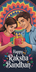 Happy Raksha Bandhan: Heart Rakhi with Floral Border Design