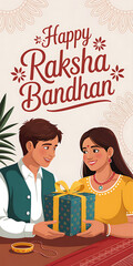 Happy Raksha Bandhan: Heart Rakhi with Floral Border Design