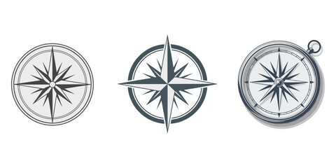 vector illustration of a compass, Abstract compass logo vector illustration directional minimalist design Vector illustration, Wind Rose Compass Navigation Icons - Vector Illustration, Compass icon