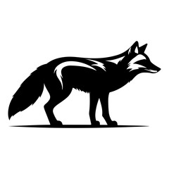 Sleek Fox Wild Animal Silhouette Vector with Stylized Markings