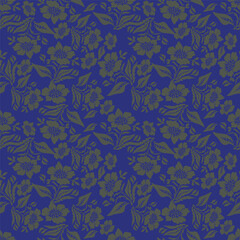 Beautiful botanical floral illustration allover repeat design for digital printing for all digital textile design
