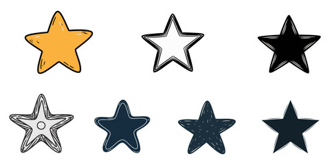 star vector logo. alone star, A simplistic black star icon representing excellence, achievement, and creativity suitable for various design projects and digital applications, Sparkle vector icons set.