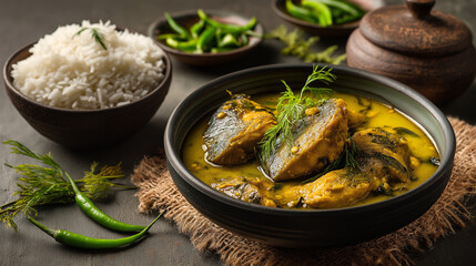 Bengali Fish Curry with Rice