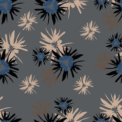 Colorful hand draw flowers seamless pattern. Can be used for fabric textile wallpaper.	