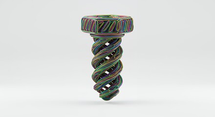 Decorative multicolored screw design