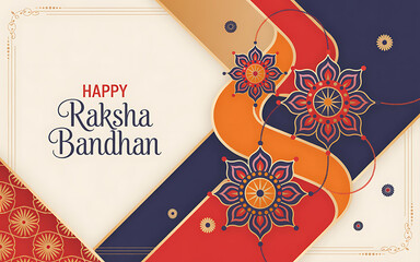 Happy Raksha Bandhan greeting with intricate decorative rakhi design