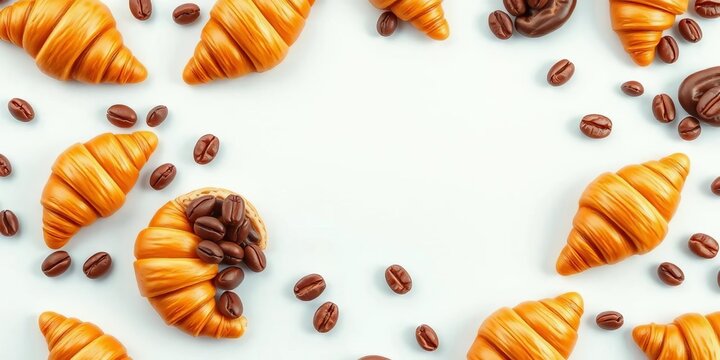 Coffee bean, cup, croissant pattern discount card design,  coffee cup,  pattern