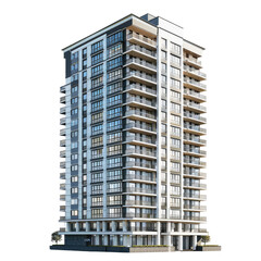 Modern residential building design featuring balconies in a city setting during daytime