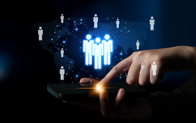 Global human network and workforce distribution highlight human, network, and global presence...
