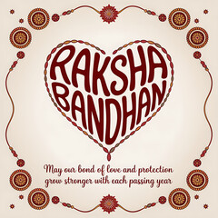 Raksha Bandhan Poster  Typography Art Minimal Raksha Bandhan Text