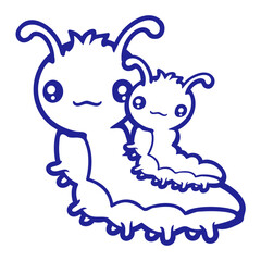 2 Caterpillar Family Mom Dad Child Baby Father Mother