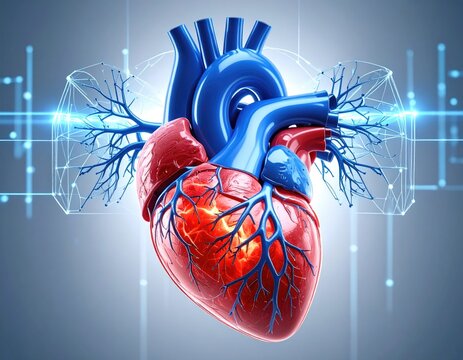 3D anatomical heart model (1) - Powered by Adobe