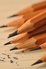 Pencils sharpened pencil graphite drawing art stationery school supplies education design closeup