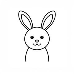 Simple rabbit face outline