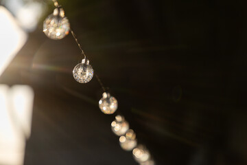 string lights at outdoor festival or backyard