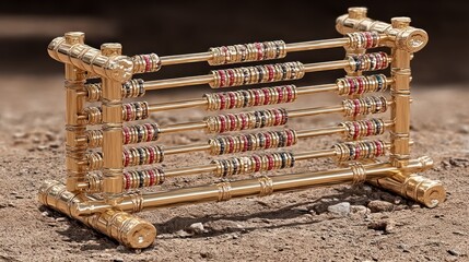 Luxurious Golden Abacus: A Jewel-Encrusted Masterpiece