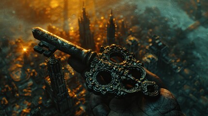 The Key to the Mystic City: A Fantasy Artwork