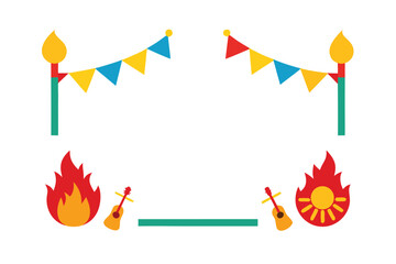 Party Frame For Festa Junina With Traditional Music