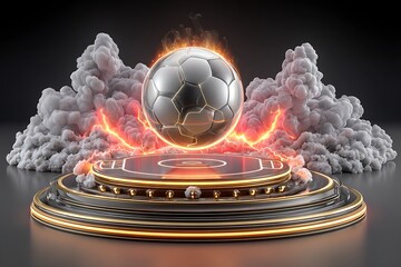 High tech soccer ball on energy base high resolution picture