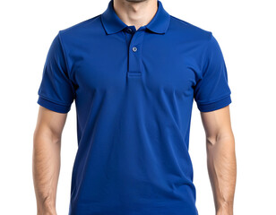 Plain Navy Blue Polo Golf Shirt Mockup, Front View, High Resolution Transparent PNG