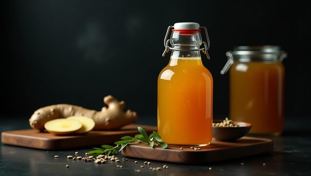 Ginger Elixir in Jars