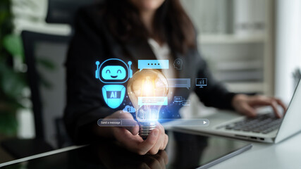 AI chatbot improves virtual assistant interaction. AI chatbot processes text, supports users, AI...