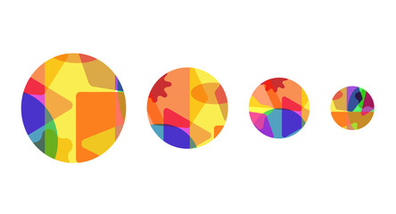 set of Stained glass rounds shapes 