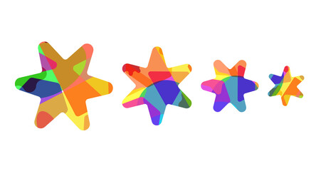 Colorful stars, Stained Glass Vector Illustration, png