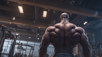 Muscular Man in the Gym. Fictional characters created by Generated AI.